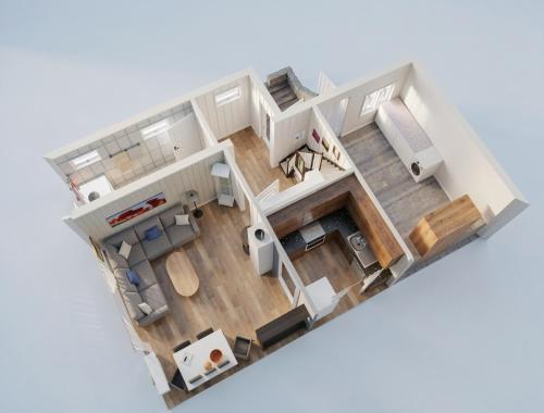 a rendering of a floor plan of a house at Fjordperlen in Eidfjord