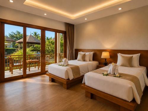 Katil atau katil-katil dalam bilik di Verona Lanta Resort