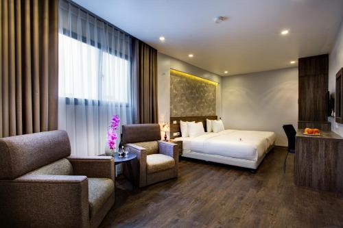 Cama o camas de una habitación en My Linh Hotel