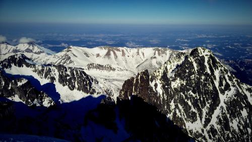 an aerial view of a snow covered mountain at Apartmán Hory in Štrbské Pleso