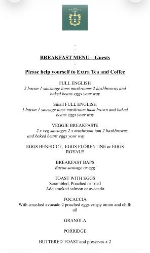 a screenshot of a page of a document at Whichcote Arms Hotel in Sleaford