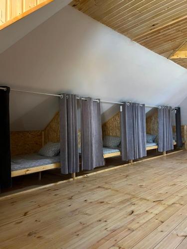 a room with bunk beds in a tent at Milikbek Dodikhudo in Khorog