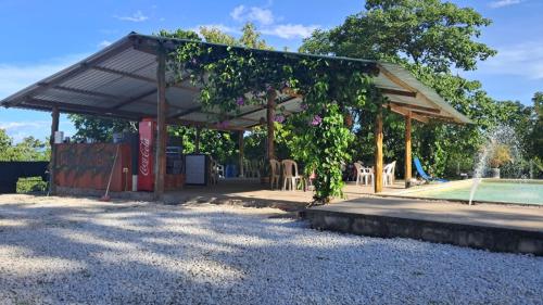 a pavilion with a pool in a park at Finca campestre Wakanda in Doradal