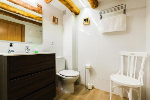 a bathroom with a toilet and a sink at Casa Rural LA COSTANILLA in Lituénigo