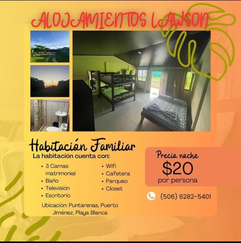 a flyer for a house for an auction at Hospedaje Lawson PJ in Palma