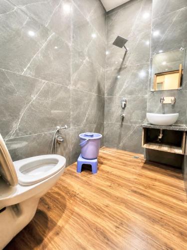 a bathroom with a toilet and a sink at New sheth bnb golden temple in Amritsar