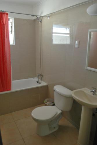 un bagno con un water e un lavandino di La Casa Toesca a Valdivia