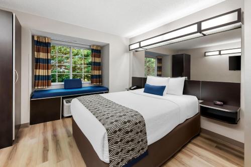a bedroom with a large bed and a window at Microtel Inn & Suites - Greenville in Greenville