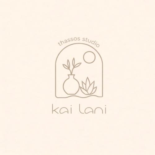 a drawing of a vase with a plant in it at Thassos Studio Kai Lani in Potamiá