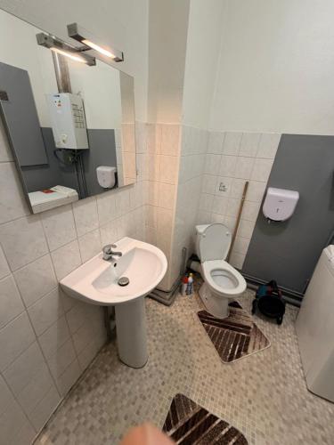 a bathroom with a sink and a toilet at Gengoult 3 in Toul