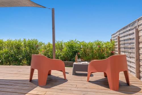 Le Laurier, mobil-home climatisé avec vue sur mer