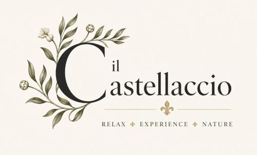a logo for a restaurant with a letter c and flowers at Il Castellaccio in Spello