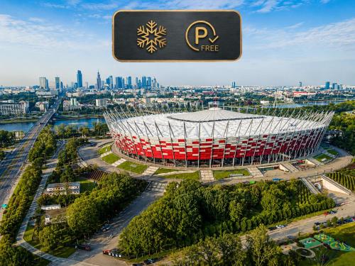 widok z lotu ptaka na stadion Emirates w obiekcie Hotel Partner w Warszawie