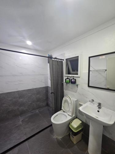 a bathroom with a toilet and a sink at SARDINEBAY Dive Resort in Moalboal
