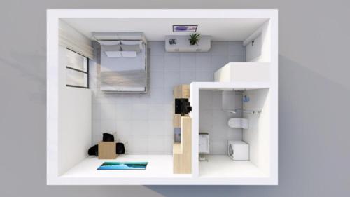 a rendering of a small apartment with a room at Apartment am Moosrain in Eitting