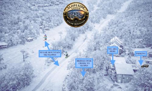 a map of a ski mountain in the snow at Slopeside Lodge at Sugar Mountain in Sugar Mountain