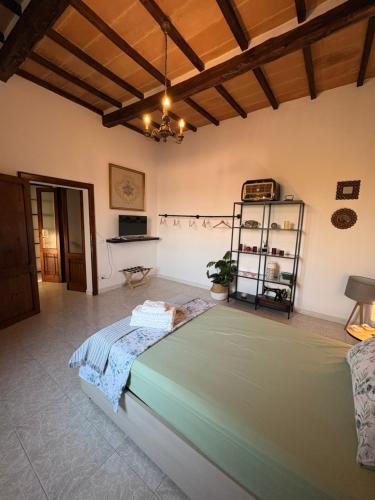 a bedroom with a large bed in a room at Aperto Tuscany apartment in Torrenieri