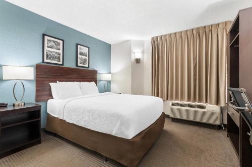 a hotel room with a large bed and a window at Sleep Inn Chattanooga Hamilton Place in Tyner