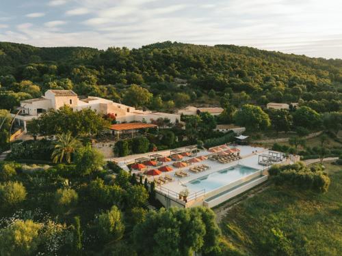 an aerial view of a villa with a swimming pool at The Lodge Mallorca, Small Luxury Hotels in Sa Pobla