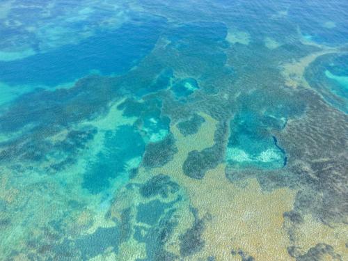 an overhead view of the ocean with blue water at Agriturismo Galenzana in Marina di Campo