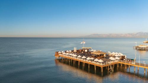 an aerial view of a pier in the water at Adalya Elite Lara Hotel - Ultra All Inclusive in Lara