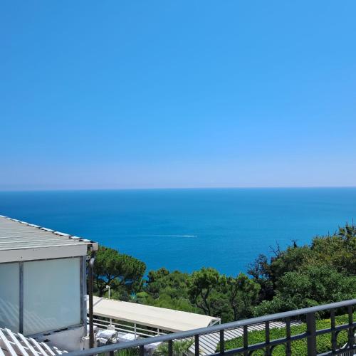 a view of the ocean from a house at Il Faro, Sirolo centro Vista Mare in Sirolo