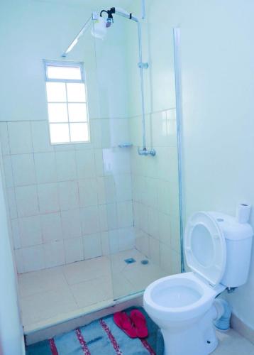 a bathroom with a shower and a toilet at 3 Bedrooms in Eldoret in Eldoret