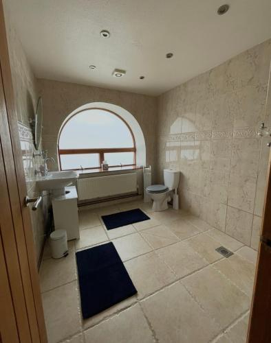 a bathroom with a sink and a toilet at The Annexe in Ammanford