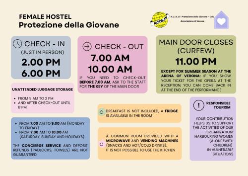 a set of four labels for a house cleaning product at Protezione della Giovane - female hostel in Verona