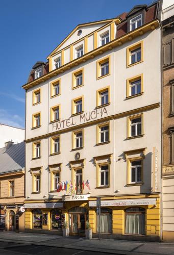 a hotel in the center of a city at Hotel Mucha in Prague