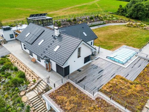 an overhead view of a house with a roof at Studio V Šachu-4 by Interhome in Dačice