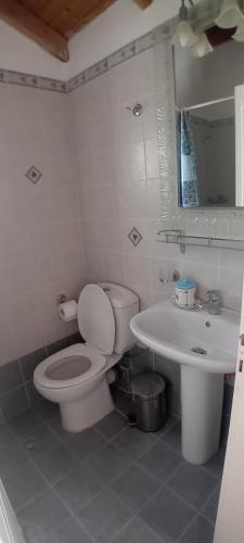 a bathroom with a toilet and a sink at Mesakti in Armenistis