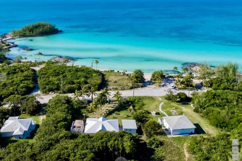 an aerial view of the resort and the beach at The Anchorage at Rainbow Bay, Eleuthera in Hatchet Bay Limited Settlement
