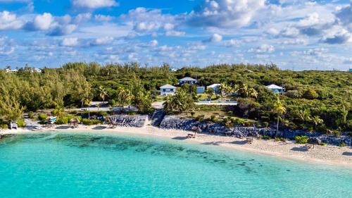an aerial view of the beach at a resort at The Anchorage at Rainbow Bay, Eleuthera in Hatchet Bay Limited Settlement