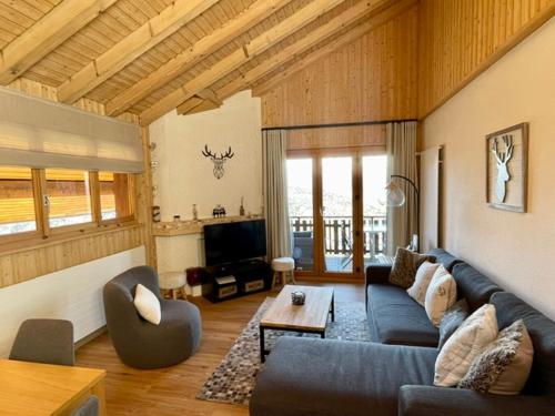 Magnifique appartement 4 pièces et demi, mansardé, avec vue, à Veysonnaz