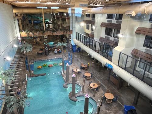 an overhead view of a pool in a hotel at Edgewater Hotel and Waterpark in Duluth