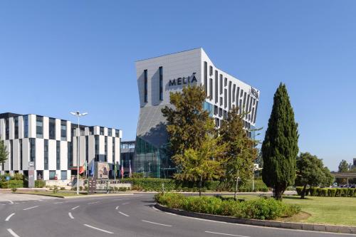 a view of a mercedes benz building at Meliá Lisboa Aeroporto in Lisbon