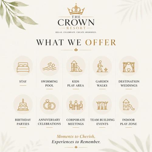 a set of line icons of the crown agency at The Crown Resort in Sonīpat