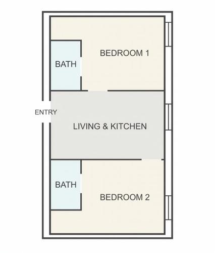 a floor plan of a bathroom with four walls at Casa DiMì - 2 BR, 2 en-suite bath, 2 min M5, Smart lock in Milan