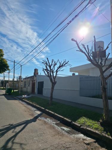 two trees on the side of a street at Soles de Pergamino in Pergamino