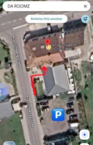 a map of the approximate location of an apartment at daroomz in Gloggnitz
