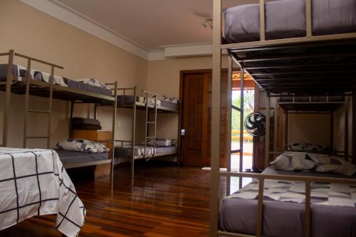 a room with several bunk beds in it at Hostel Terraço Urbano in Sao Jose do Rio Preto