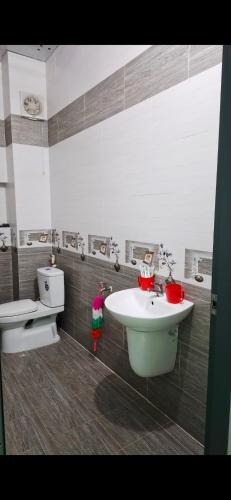 a bathroom with a sink and a toilet at 846 A12 Bùi Thiện Ngộ in Cù Lao Tâu