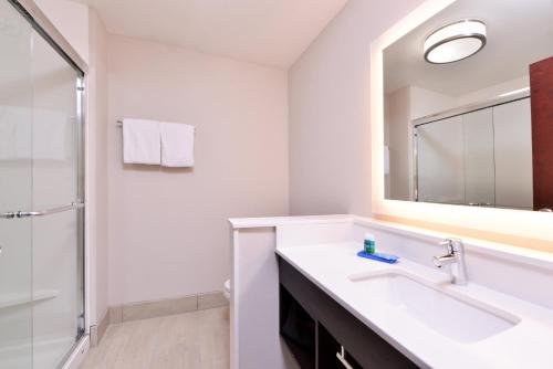 a bathroom with a sink and a mirror at Holiday Inn Express - Bethlehem by IHG in Winder