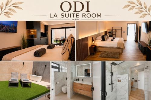 a collage of pictures of a hotel room at Odi Suite&Home in Maspalomas