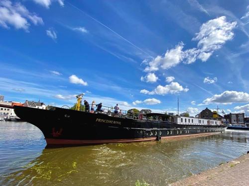 a group of people on a boat in the water at Passengerschip Princesse Royal in Groningen