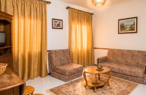 a living room with a couch and a chair at Charming Apartment in Alvoco da Serra - Mountain View - 50 sqm in Alvoco da Serra