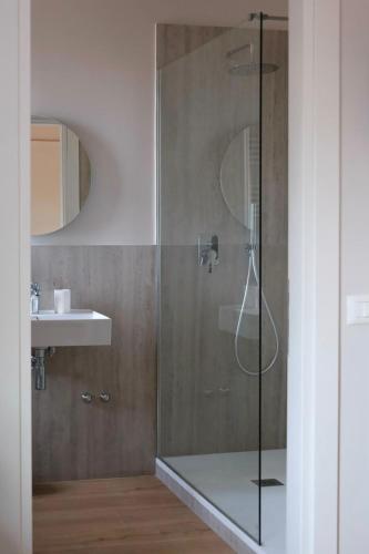 a bathroom with a shower and a sink at Annina Locanda in Corciano