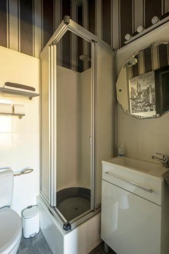 a bathroom with a shower and a toilet at "la suite" in Talant