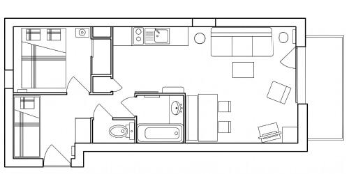 Appartement charmant à La Plagne-Tarentaise avec balcon & vue
